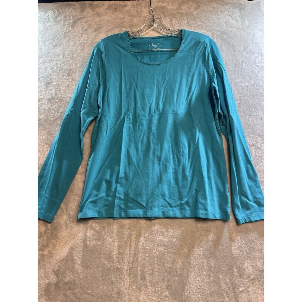 Kim Rogers Blue Long Sleeve Top Size M